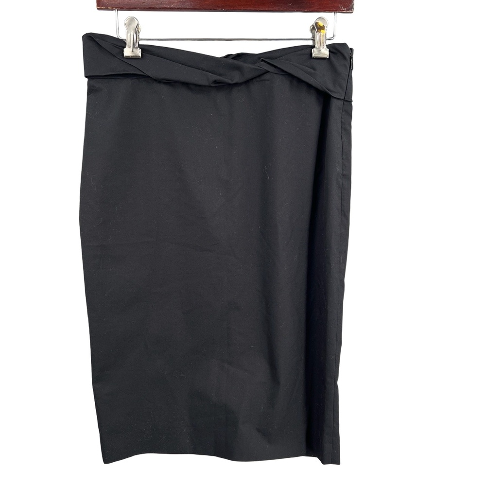 Gucci Black Pencil Skirt Twist Waist Size 38‎ IT 2/4 US Made in Italy Minimalist